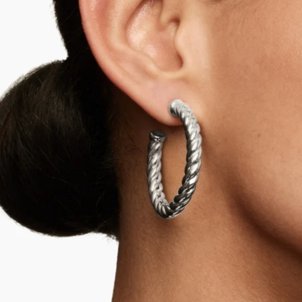 David Yurman Silver Hoop Earrings